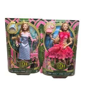 Wicked Glinda Mattel Doll Bundle Pink Gown & Shiz University Url Misprint Error‎